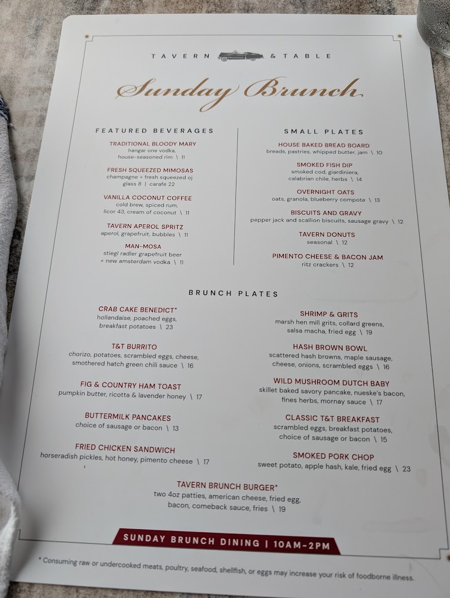 Menu - Tavern & Table photo 2