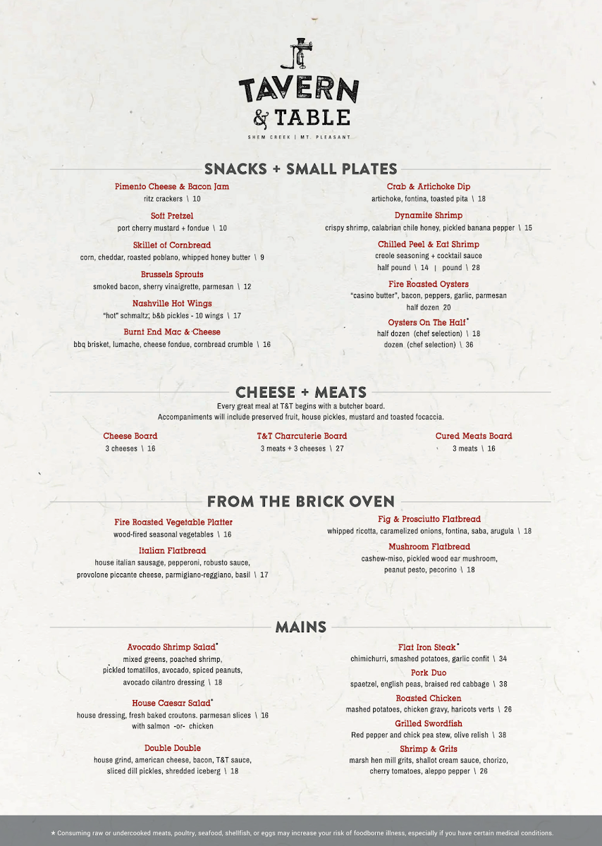 Menu - Tavern & Table photo 3