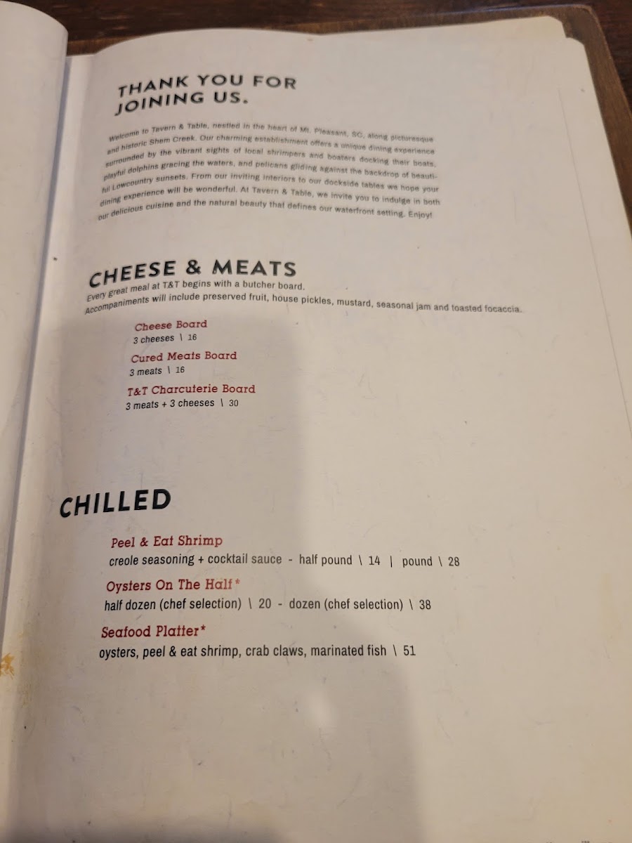 Menu - Tavern & Table photo 4