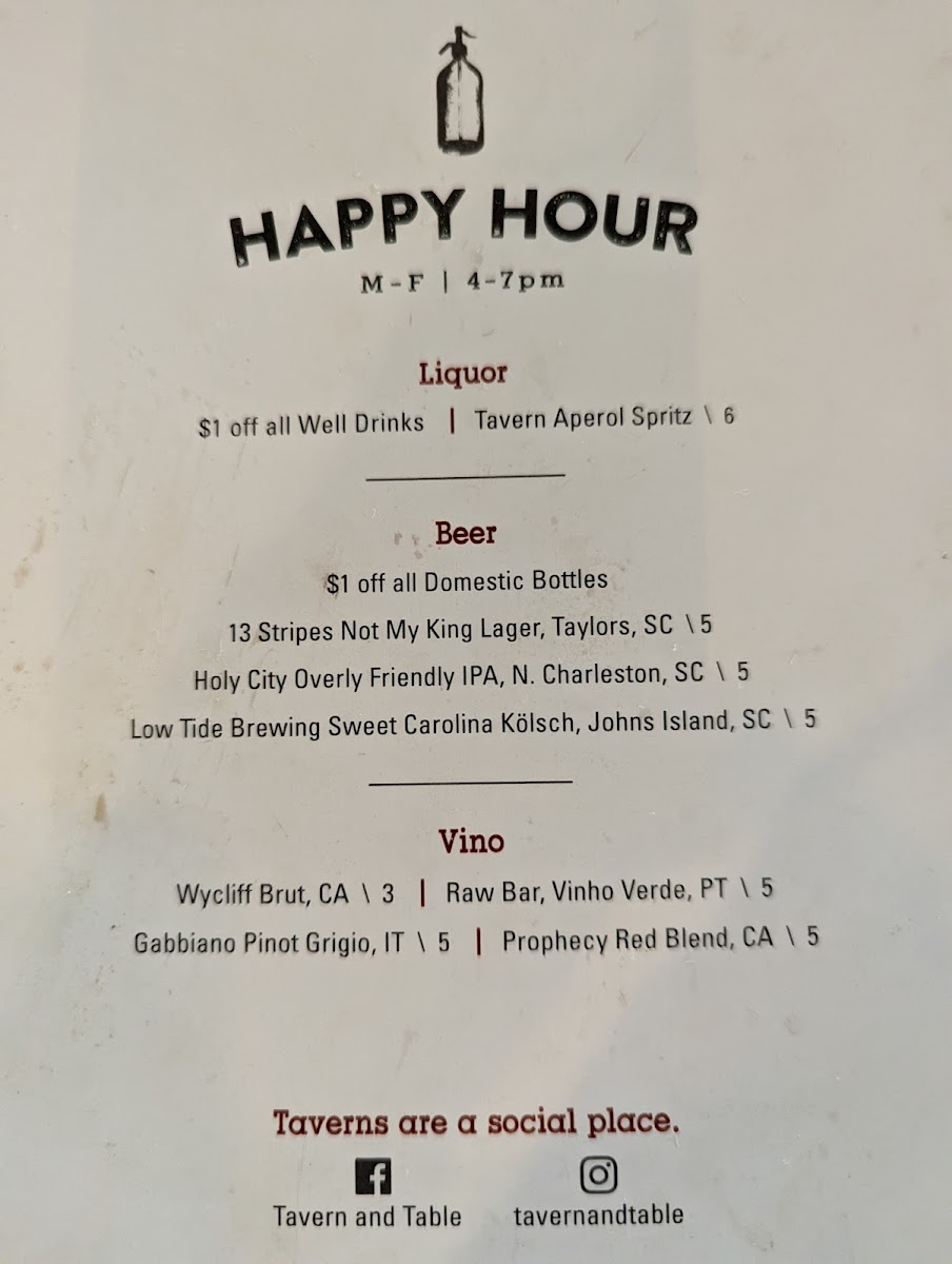 Menu - Tavern & Table photo 7